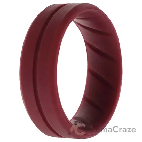 Picture of Silicone Wedding BR Middle Line Ring - Basic-Bordo by ROQ for Men - 10 mm Ring