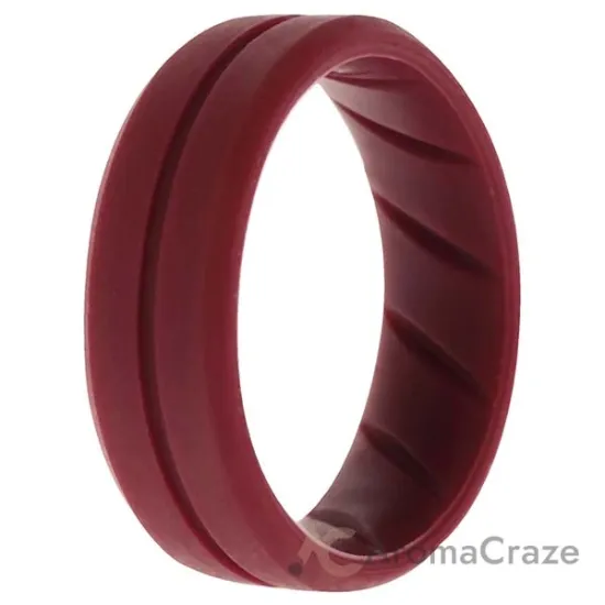 Picture of Silicone Wedding BR Middle Line Ring - Basic-Bordo by ROQ for Men - 12 mm Ring