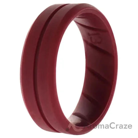 Picture of Silicone Wedding BR Middle Line Ring - Basic-Bordo by ROQ for Men - 13 mm Ring
