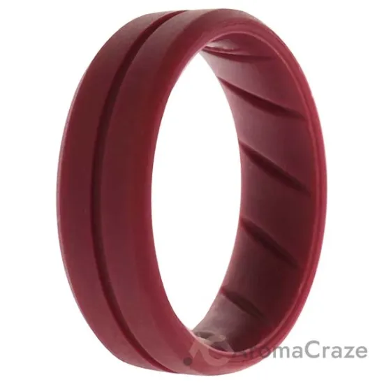 Picture of Silicone Wedding BR Middle Line Ring - Basic-Bordo by ROQ for Men - 14 mm Ring