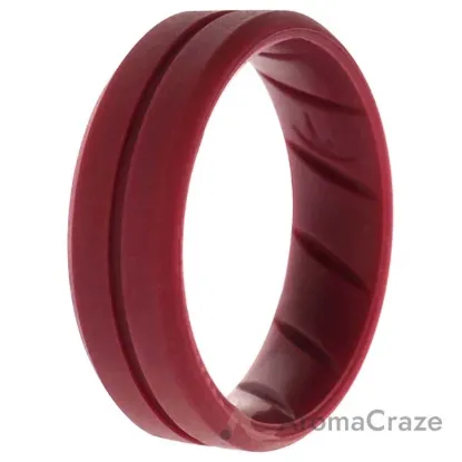 Picture of Silicone Wedding BR Middle Line Ring - Basic-Bordo by ROQ for Men - 15 mm Ring
