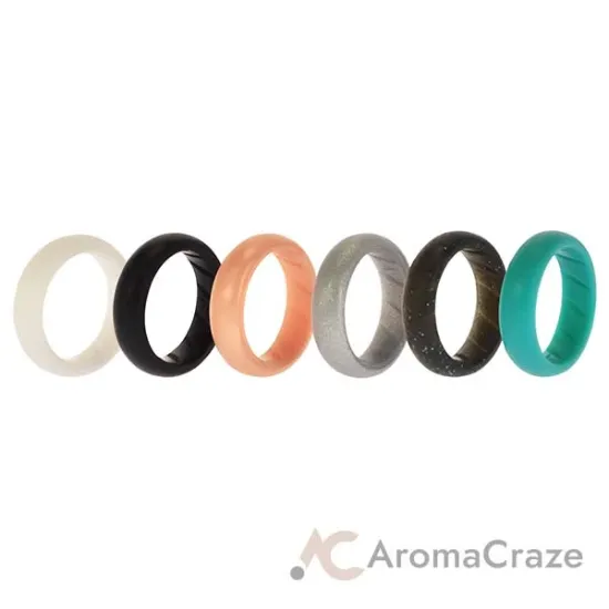 Picture of Silicone Wedding BR Solid Ring Set - Basic-Metal by ROQ for Women - 6 x 4 mm Ring