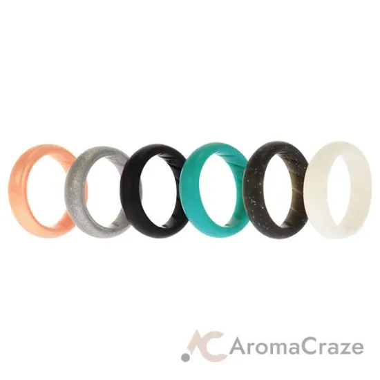 Picture of Silicone Wedding BR Solid Ring Set - Basic-Metal by ROQ for Women - 6 x 5 mm Ring