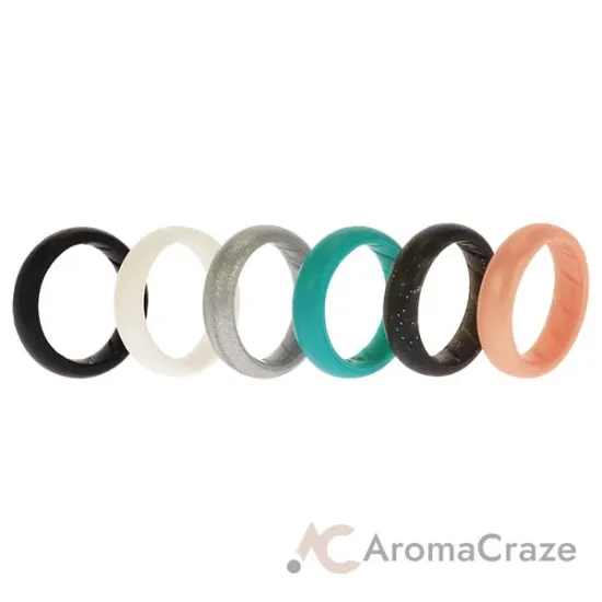 Picture of Silicone Wedding BR Solid Ring Set - Basic-Metal by ROQ for Women - 6 x 6 mm Ring