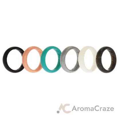 Picture of Silicone Wedding BR Solid Ring Set - Basic-Metal by ROQ for Women - 6 x 7 mm Ring