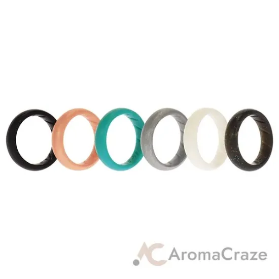 Picture of Silicone Wedding BR Solid Ring Set - Basic-Metal by ROQ for Women - 6 x 7 mm Ring