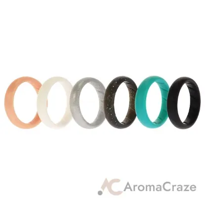 Picture of Silicone Wedding BR Solid Ring Set - Basic-Metal by ROQ for Women - 6 x 9 mm Ring