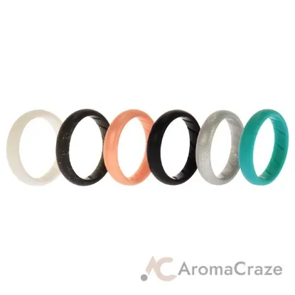 Picture of Silicone Wedding BR Solid Ring Set - Basic-Metal by ROQ for Women - 6 x 10 mm Ring