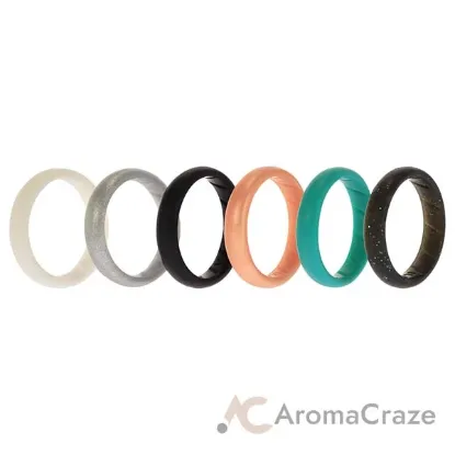 Picture of Silicone Wedding BR Solid Ring Set - Basic-Metal by ROQ for Women - 6 x 11 mm Ring