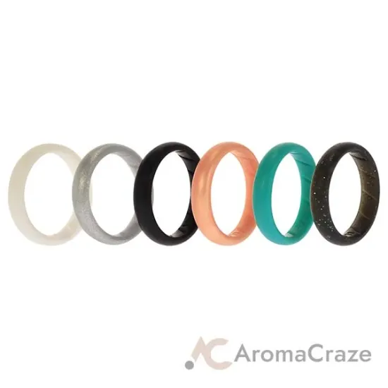 Picture of Silicone Wedding BR Solid Ring Set - Basic-Metal by ROQ for Women - 6 x 11 mm Ring