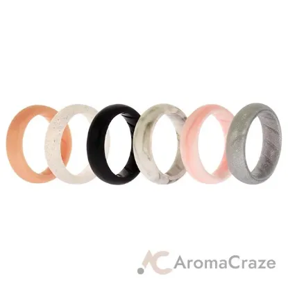 Picture of Silicone Wedding BR Solid Ring Set - Basic-Marble by ROQ for Women - 6 x 5 mm Ring