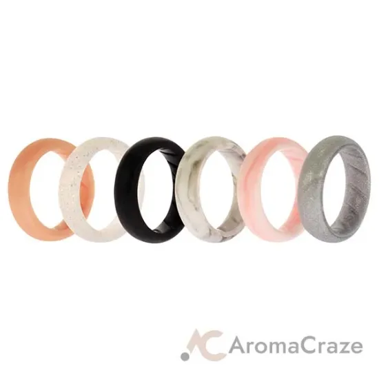 Picture of Silicone Wedding BR Solid Ring Set - Basic-Marble by ROQ for Women - 6 x 5 mm Ring