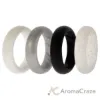 Picture of Silicone Wedding BR Solid Ring Set - Basic-Black-White by ROQ for Women - 4 x 4 mm Ring
