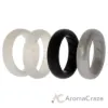 Picture of Silicone Wedding BR Solid Ring Set - Basic-Black-White by ROQ for Women - 4 x 5 mm Ring