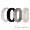 Picture of Silicone Wedding BR Solid Ring Set - Basic-Black-White by ROQ for Women - 4 x 6 mm Ring