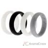 Picture of Silicone Wedding BR Solid Ring Set - Basic-Black-White by ROQ for Women - 4 x 8 mm Ring