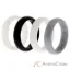 Picture of Silicone Wedding BR Solid Ring Set - Basic-Black-White by ROQ for Women - 4 x 8 mm Ring