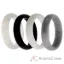 Picture of Silicone Wedding BR Solid Ring Set - Basic-Black-White by ROQ for Women - 4 x 9 mm Ring
