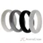 Picture of Silicone Wedding BR Solid Ring Set - Basic-Black-White by ROQ for Women - 4 x 10 mm Ring