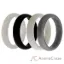 Picture of Silicone Wedding BR Solid Ring Set - Basic-Black-White by ROQ for Women - 4 x 11 mm Ring