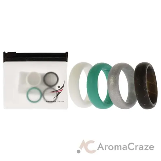 Picture of Silicone Wedding BR Solid Ring Set - Basic-Turqouise by ROQ for Women - 4 x 4 mm Ring