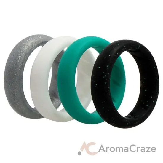 Picture of Silicone Wedding BR Solid Ring Set - Basic-Turqouise by ROQ for Women - 4 x 5 mm Ring