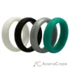 Picture of Silicone Wedding BR Solid Ring Set - Basic-Turqouise by ROQ for Women - 4 x 6 mm Ring