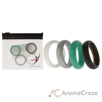 Picture of Silicone Wedding BR Solid Ring Set - Basic-Turqouise by ROQ for Women - 4 x 7 mm Ring