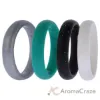 Picture of Silicone Wedding BR Solid Ring Set - Basic-Turqouise by ROQ for Women - 4 x 11 mm Ring
