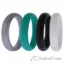 Picture of Silicone Wedding BR Solid Ring Set - Basic-Turqouise by ROQ for Women - 4 x 11 mm Ring