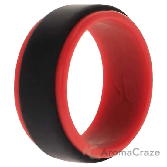 Picture of Silicone Wedding 2Layer Step Ring - Red-Black by ROQ for Men - 7 mm Ring