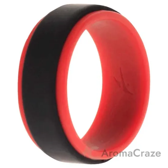 Picture of Silicone Wedding 2Layer Step Ring - Red-Black by ROQ for Men - 8 mm Ring