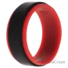 Picture of Silicone Wedding 2Layer Step Ring - Red-Black by ROQ for Men - 9 mm Ring