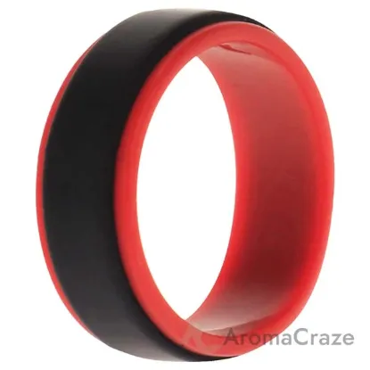 Picture of Silicone Wedding 2Layer Step Ring - Red-Black by ROQ for Men - 10 mm Ring