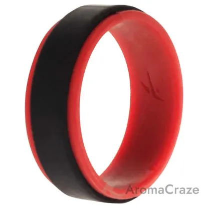 Picture of Silicone Wedding 2Layer Step Ring - Red-Black by ROQ for Men - 12 mm Ring