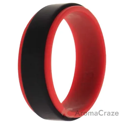 Picture of Silicone Wedding 2Layer Step Ring - Red-Black by ROQ for Men - 13 mm Ring