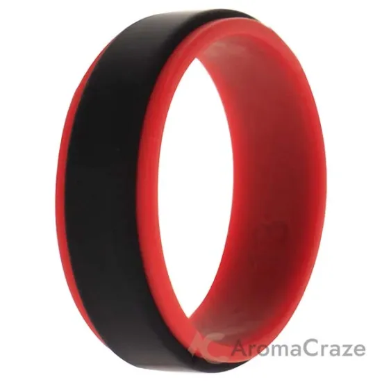 Picture of Silicone Wedding 2Layer Step Ring - Red-Black by ROQ for Men - 13 mm Ring