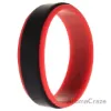 Picture of Silicone Wedding 2Layer Step Ring - Red-Black by ROQ for Men - 14 mm Ring