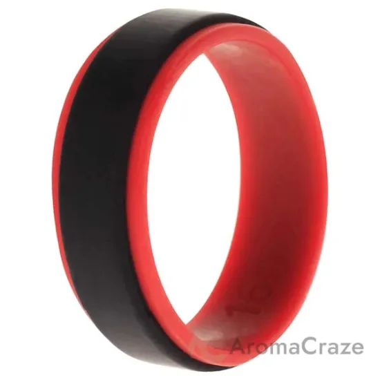 Picture of Silicone Wedding 2Layer Step Ring - Red-Black by ROQ for Men - 16 mm Ring