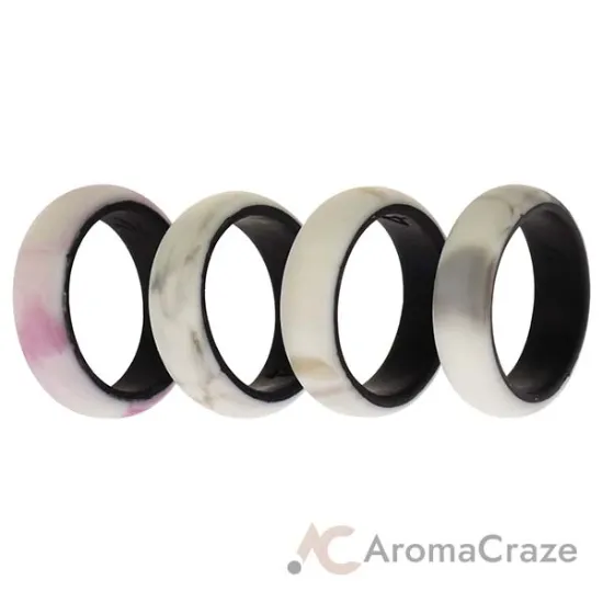 Picture of Silicone Wedding 2Layer Ring Set - Bordo-Marble by ROQ for Women - 4 x 4 mm Ring