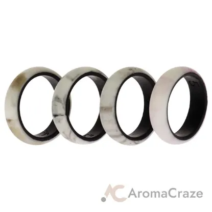 Picture of Silicone Wedding 2Layer Ring Set - Bordo-Marble by ROQ for Women - 4 x 5 mm Ring