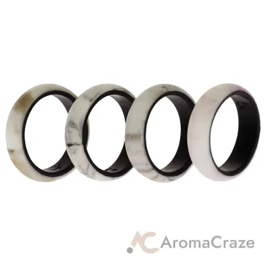 Picture of Silicone Wedding 2Layer Ring Set - Bordo-Marble by ROQ for Women - 4 x 5 mm Ring