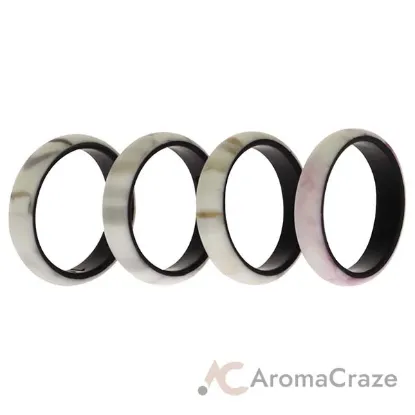 Picture of Silicone Wedding 2Layer Ring Set - Bordo-Marble by ROQ for Women - 4 x 10 mm Ring