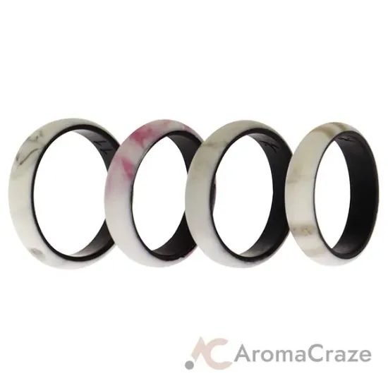 Picture of Silicone Wedding 2Layer Ring Set - Bordo-Marble by ROQ for Women - 4 x 11 mm Ring