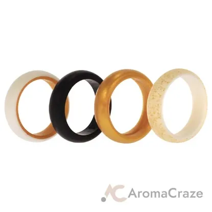 Picture of Silicone Wedding 2Layer Ring Set - Gold by ROQ for Women - 4 x 4 mm Ring