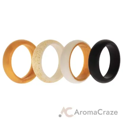 Picture of Silicone Wedding 2Layer Ring Set - Gold by ROQ for Women - 4 x 5 mm Ring