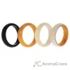 Picture of Silicone Wedding 2Layer Ring Set - Gold by ROQ for Women - 4 x 8 mm Ring