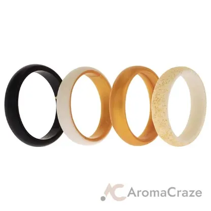 Picture of Silicone Wedding 2Layer Ring Set - Gold by ROQ for Women - 4 x 11 mm Ring