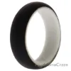 Picture of Silicone Wedding 2Layer Ring - White-Black by ROQ for Women - 4 mm Ring