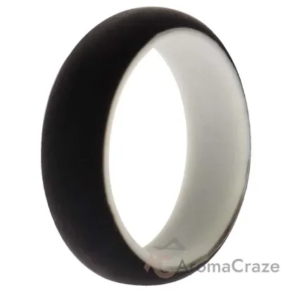 Picture of Silicone Wedding 2Layer Ring - White-Black by ROQ for Women - 4 mm Ring